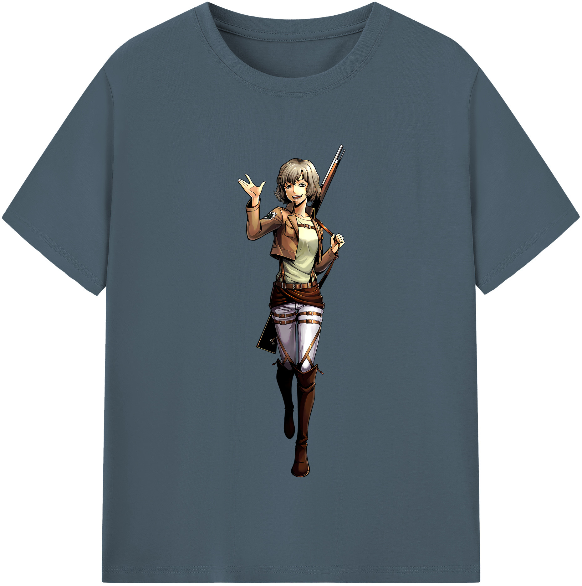 （画像用） 進撃の巨人 ヒツチ Attack on Titan Hitch 綿100％半袖Tシャツ（フロントプリント）